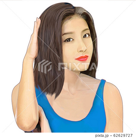 頭を掻く 女性 女の子のイラスト素材 頭を掻く 女性 女の子のイラスト素材