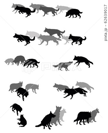ジャーマンシェパードのイラスト素材