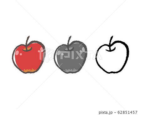 果物 りんご 赤 手書きのイラスト素材