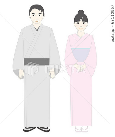 男性 立ち姿 人物 着物のイラスト素材 男性 立ち姿 人物 着物のイラスト素材