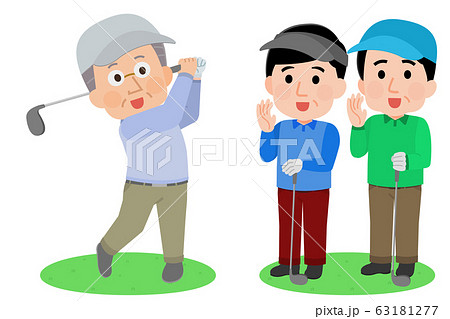 ゴルフ 高齢者 スポーツ 老人のイラスト素材
