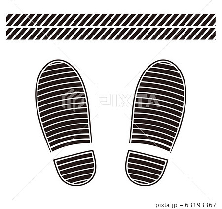 ベクター 足跡 止まれ 靴跡のイラスト素材