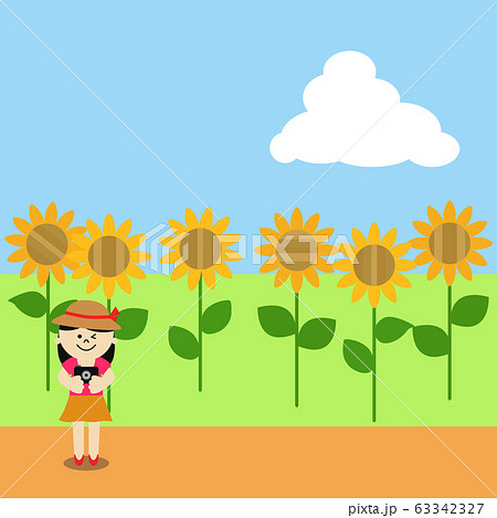 人物 女の子 花畑 少女のイラスト素材