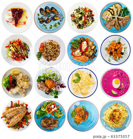 丸い 食べ物 円形の写真素材