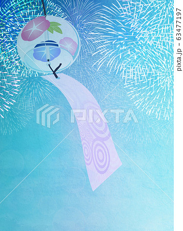 江戸風鈴 短冊のイラスト素材