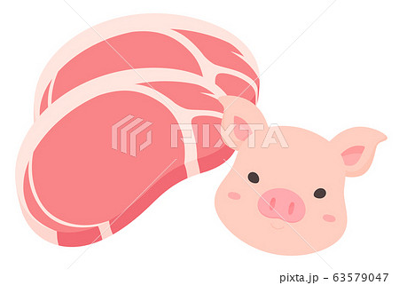 とんかつ 豚肉のイラスト素材