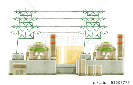 原子力発電所イメージイラストのイラスト素材