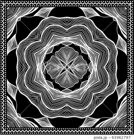 bandana pattern clipart black and white fish