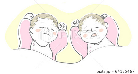 赤ちゃん 双子 イラスト 人物のイラスト素材