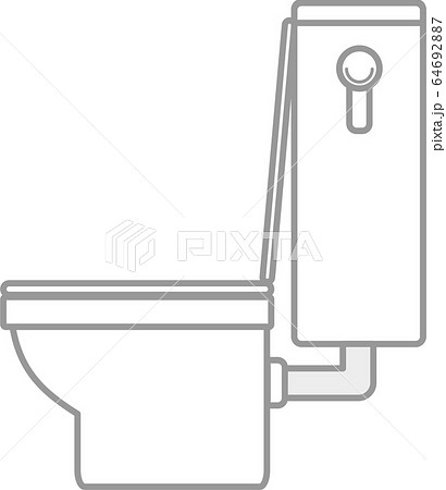 水洗レバー トイレ イラストの写真素材