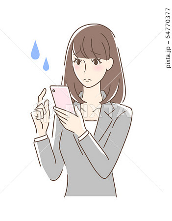 女性 きれい おしゃれ スマホのイラスト素材