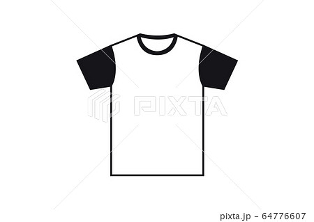 シャツ Tシャツ 黒 無地のイラスト素材