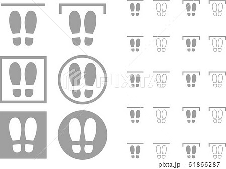 ベクター 足跡 止まれ 靴跡のイラスト素材