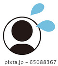 人物アイコンと汗のマークのイラスト素材