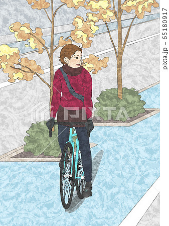 自転車 正面のイラスト素材