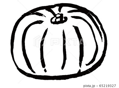 かぼちゃ 水墨画 南瓜 野菜の写真素材