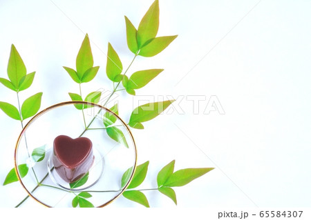 ようかん ハート型 羊羹 和菓子の写真素材