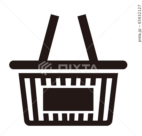 買い物カゴ イラスト ショッピング 白抜きの写真素材 Pixta