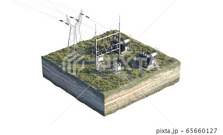 碍子 変電所のイラスト素材