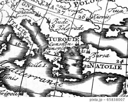ヨーロッパ 地図 欧州 古地図 アンティークの写真素材