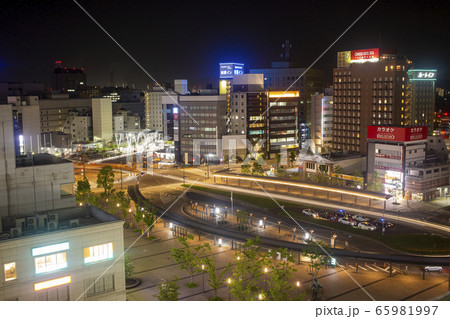 駅前ロータリー 大分駅 大分市 駅前広場の写真素材