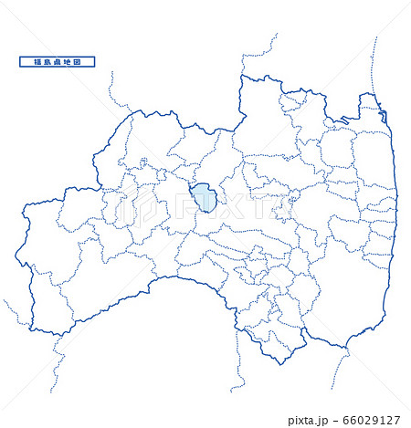 福島県 福島 地図 ベクターのイラスト素材