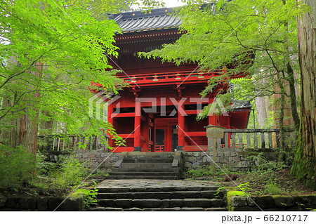 滝尾神社楼門の写真素材