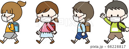 集団登校のイラスト素材 集団登校のイラスト素材