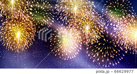 花火 花火大会 背景 祭りのイラスト素材