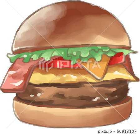 ハンバーガーのイラスト素材集 ピクスタ
