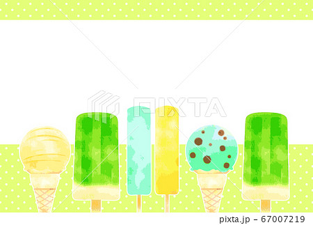 アイスのイラストのポストカードのイラスト素材