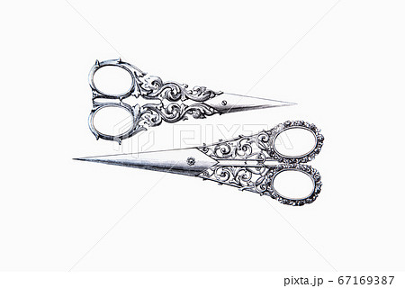 糸切りハサミのイラスト素材