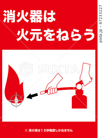 消火器使用方法のイラスト素材