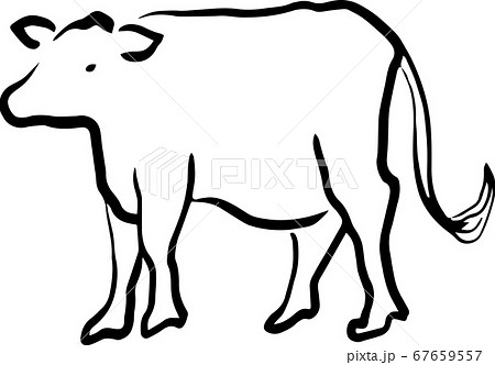 牛の水墨画イラスト 年賀状素材 Stock Vector | Adobe Stock