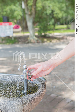 公園 水道 蛇口の写真素材