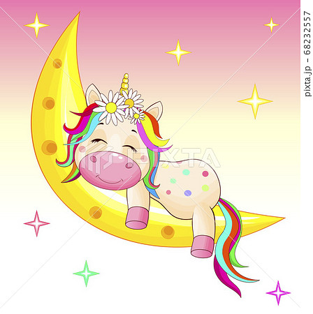 メルヘン ファンタジー 花 ユニコーンのイラスト素材