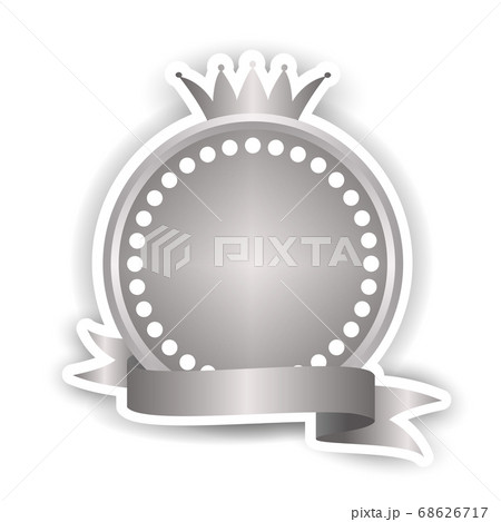 王冠　メダル　銀　アイコン