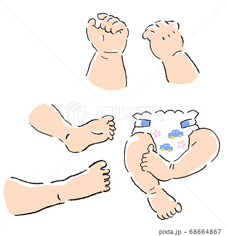 赤ちゃん 新生児 イラスト 裸の写真素材