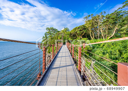 城ヶ崎海岸吊り橋の写真素材