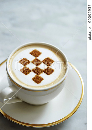 カフェラテアートの写真素材