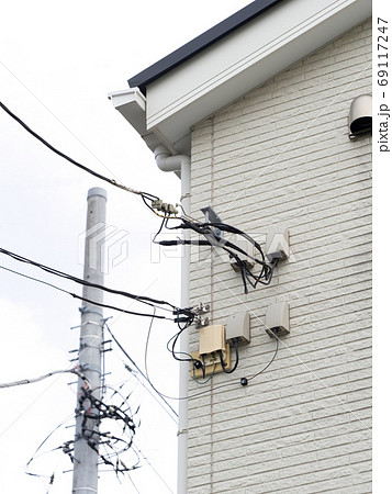 電気引き込みの写真素材