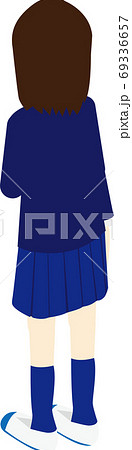 学生 後ろ姿 中学生 人物のイラスト素材