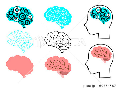 ベクタ 脳みそ アイコン 思考の写真素材