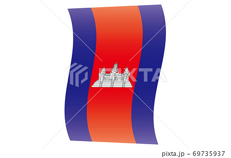 カンボジア 国旗の写真素材