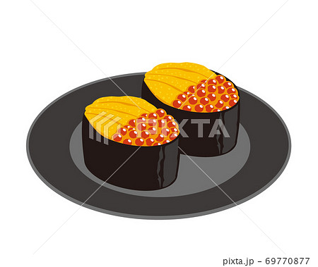 寿司 たまご にぎり 卵のイラスト素材