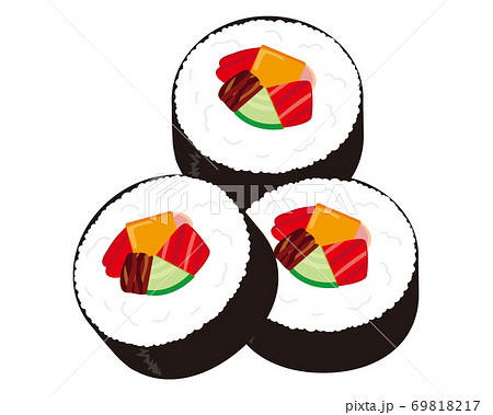 寿司 たまご にぎり 卵のイラスト素材