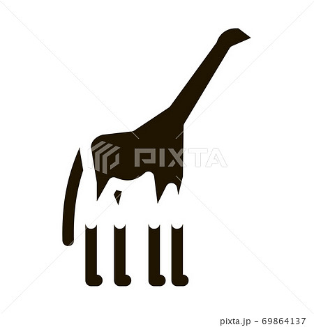 動物 キリン 白バック 白黒のイラスト素材