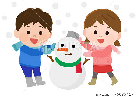 雪遊び 子供のイラスト素材