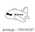 飛行機の手描きのイラスト シンプル かわいい 落書き 航空機 交通 ジェット機 旅客機のイラスト素材