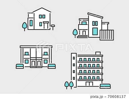 集合住宅 社宅 賃貸 アパートのイラスト素材